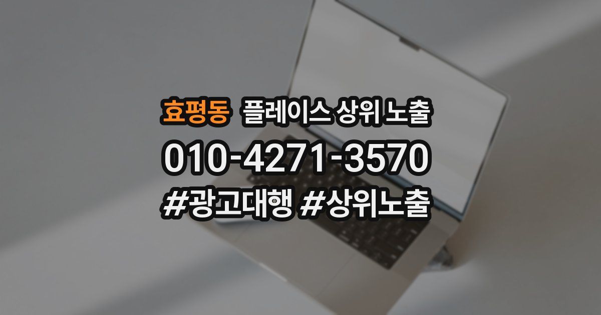 효평동 플레이스 상위 노출 안내