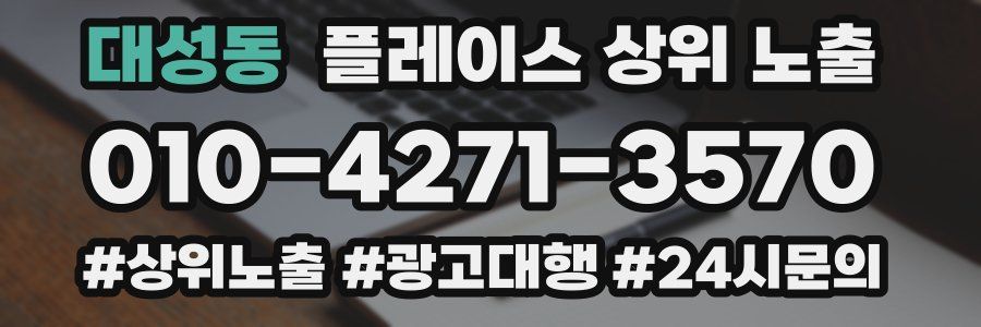 대성동 플레이스 상위 노출 상담