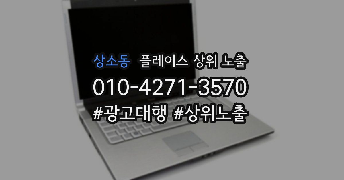 상소동 플레이스 상위 노출 전략