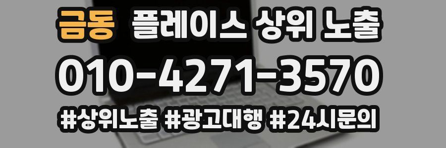 금동 플레이스 상위 노출 안내