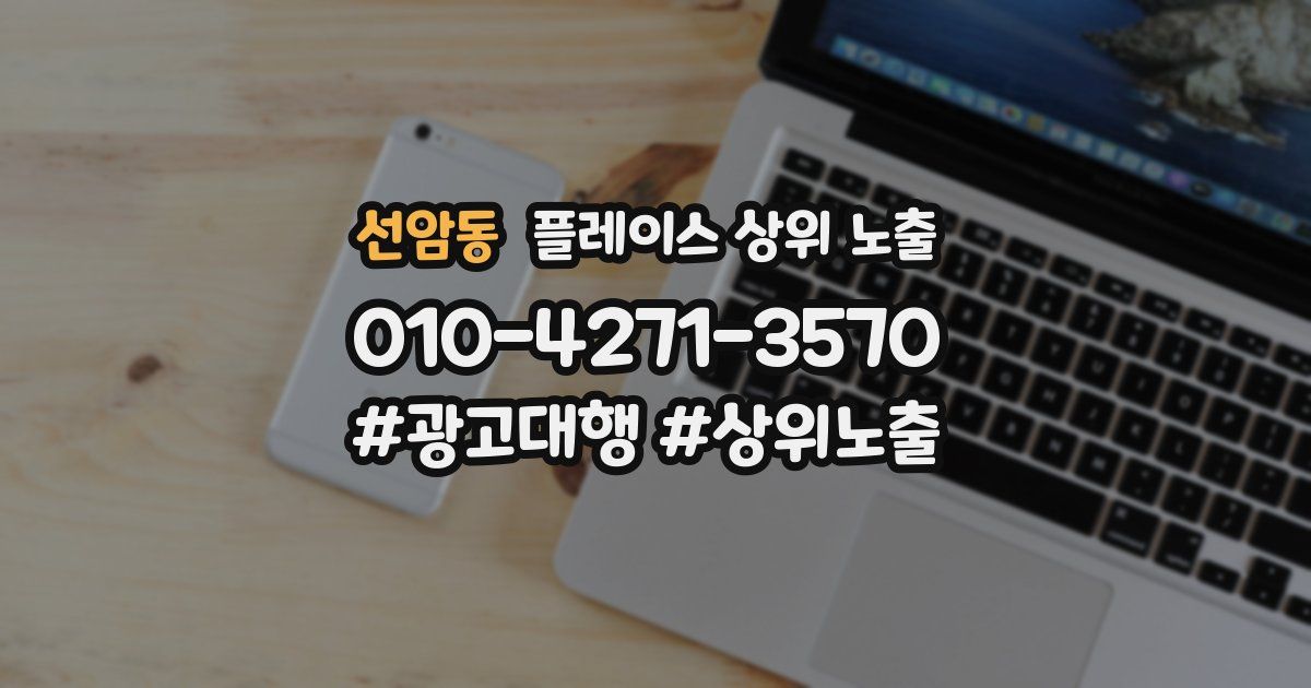 선암동 플레이스 상위 노출 안내