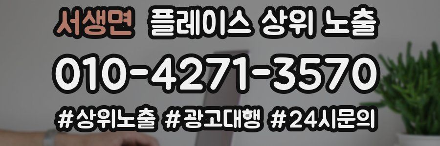 서생면 플레이스 상위 노출 안내