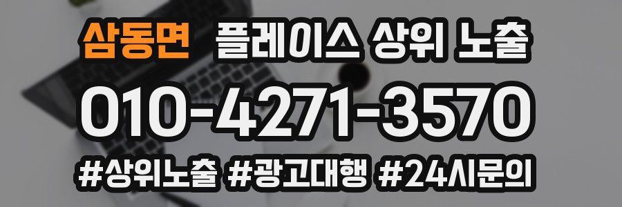 삼동면 플레이스 상위 노출 가이드