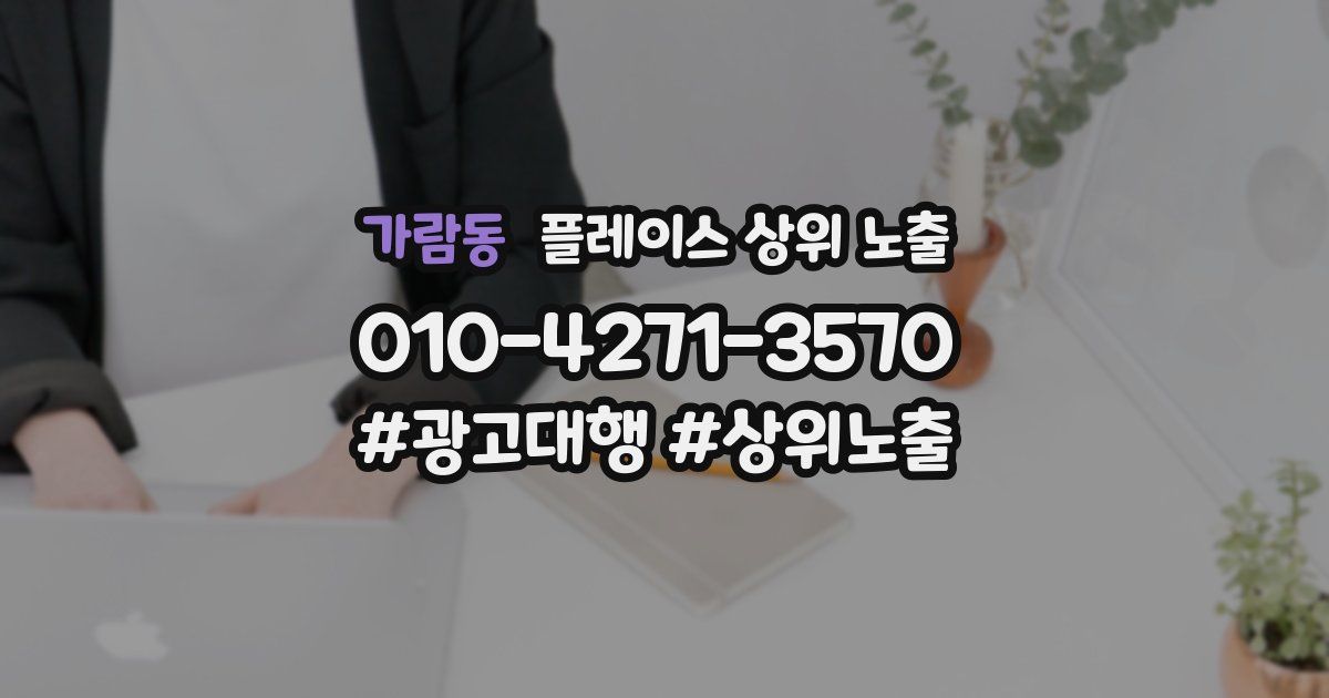 가람동 플레이스 상위 노출 상담