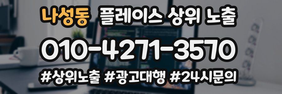 나성동 플레이스 상위 노출 전략