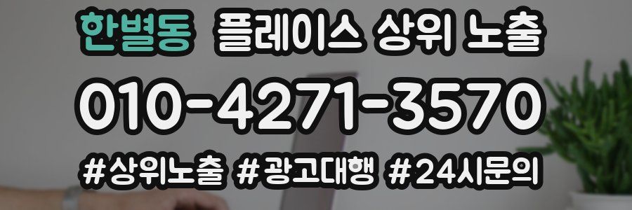 한별동 플레이스 상위 노출 전략