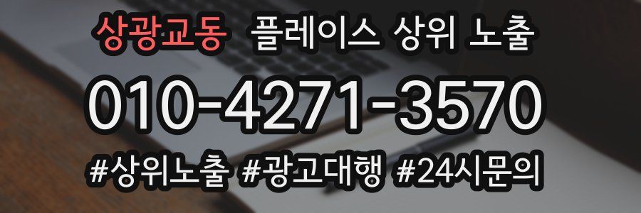 상광교동 플레이스 상위 노출 개선
