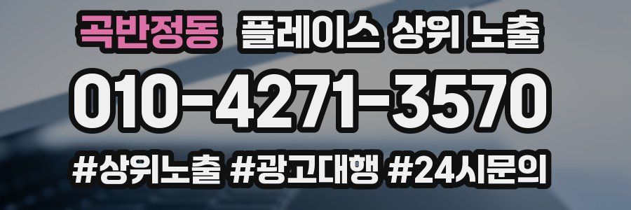 곡반정동 플레이스 상위 노출 개선
