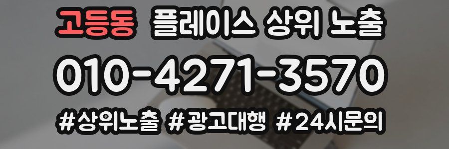 고등동 플레이스 상위 노출 안내