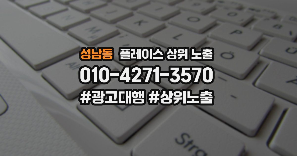 성남동 플레이스 상위 노출