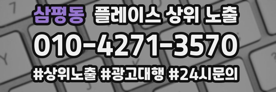 삼평동 플레이스 상위 노출