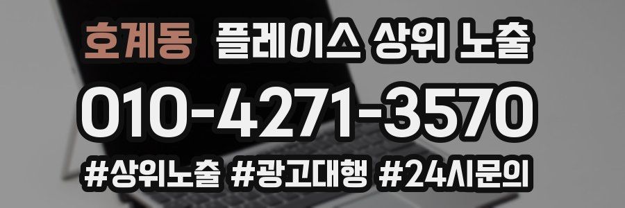 호계동 플레이스 상위 노출 안내