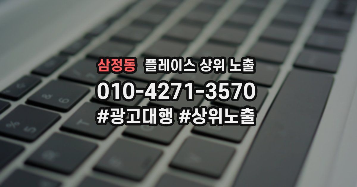 삼정동 플레이스 상위 노출 전략