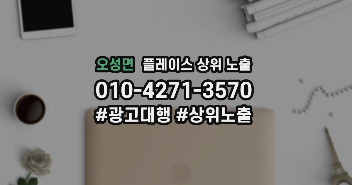 오성면 플레이스 상위 노출 상담