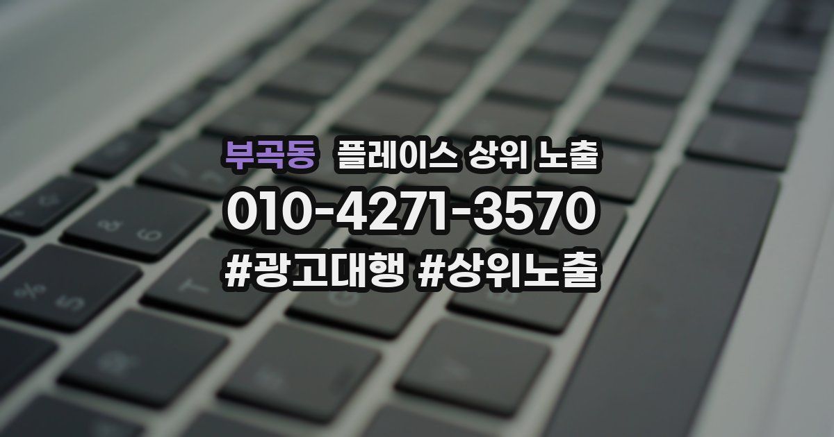 부곡동 플레이스 상위 노출 전략