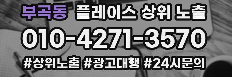 부곡동 플레이스 상위 노출 개선