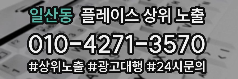 일산동 플레이스 상위 노출 안내