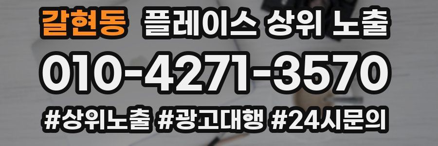 갈현동 플레이스 상위 노출 상담