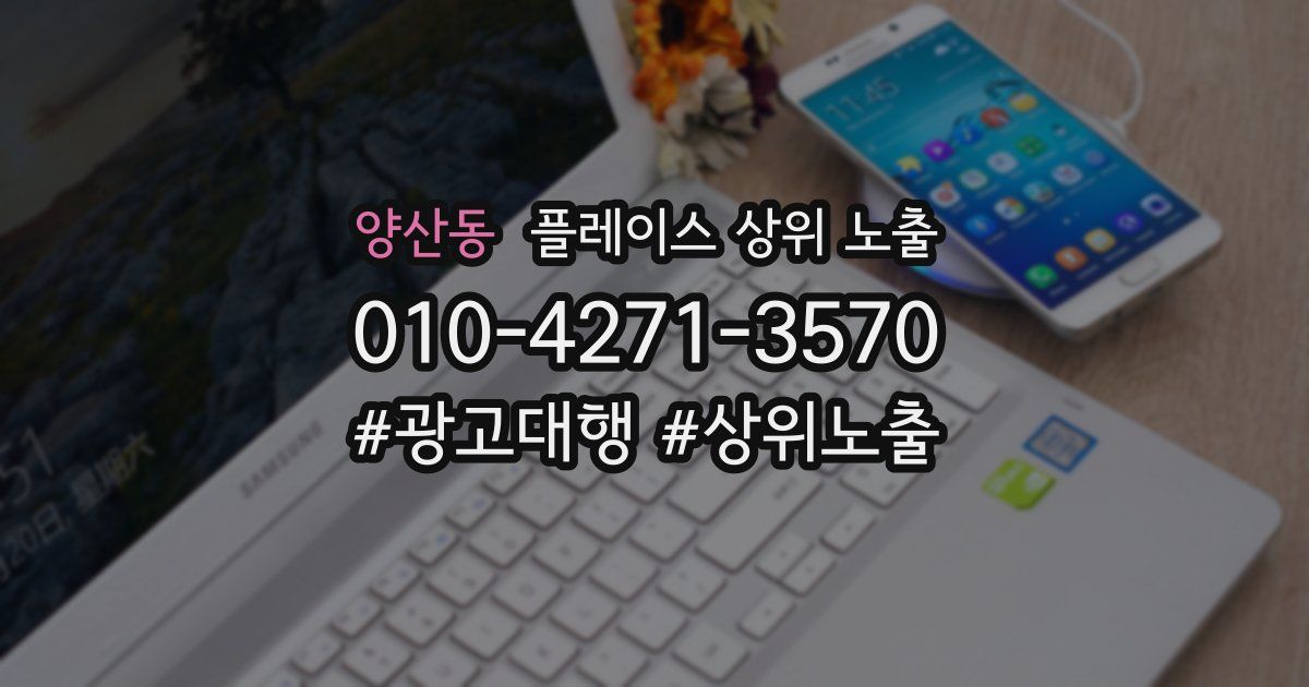 양산동 플레이스 상위 노출 전략