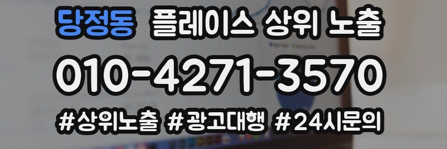 당정동 플레이스 상위 노출 전략