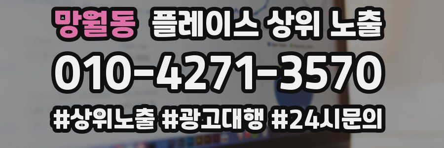 망월동 플레이스 상위 노출 안내