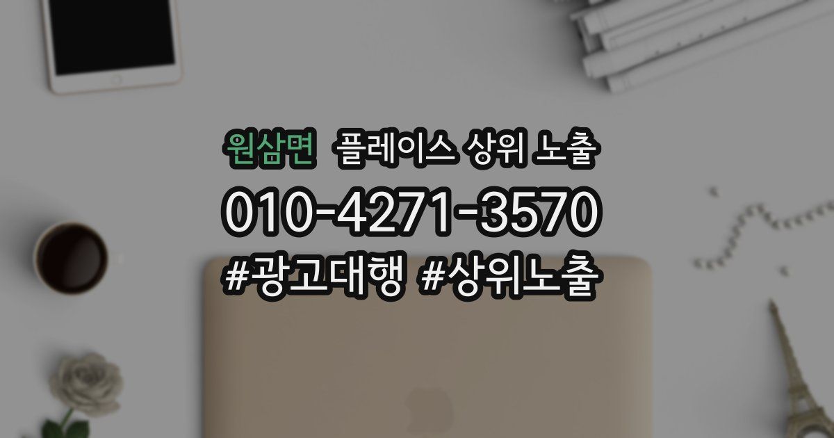 원삼면 플레이스 상위 노출 안내