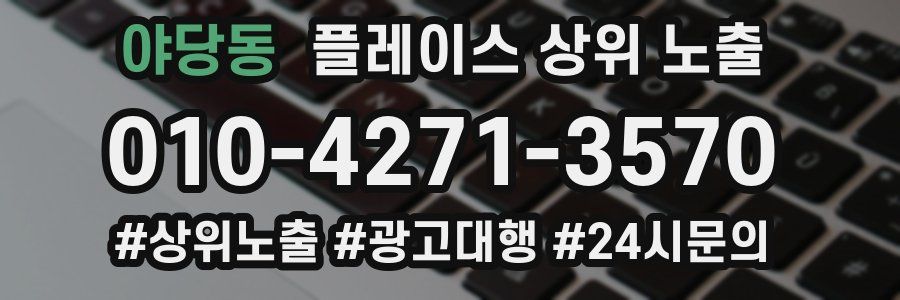 야당동 플레이스 상위 노출 상담