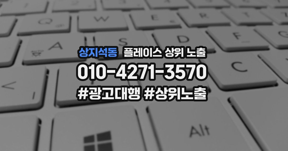 상지석동 플레이스 상위 노출 전략