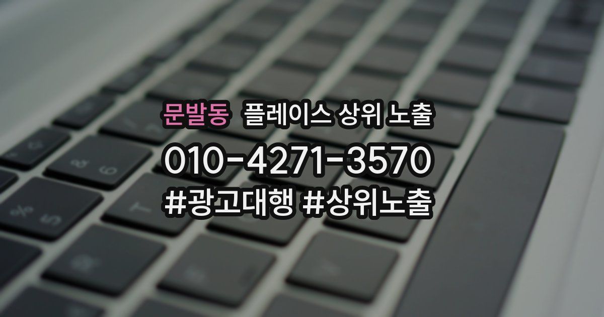 문발동 플레이스 상위 노출 전략