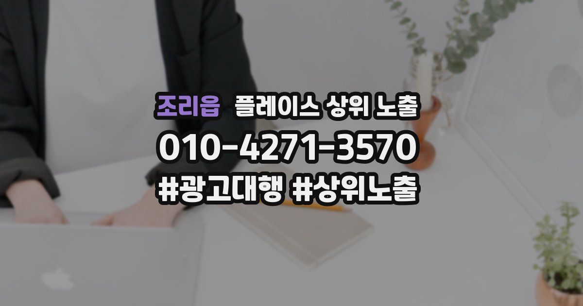 조리읍 플레이스 상위 노출 전략