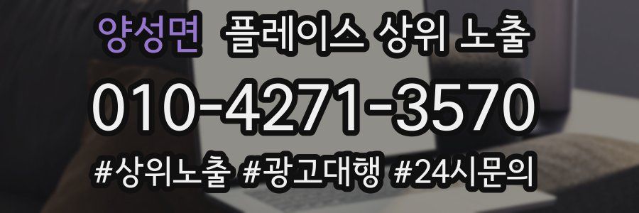 양성면 플레이스 상위 노출