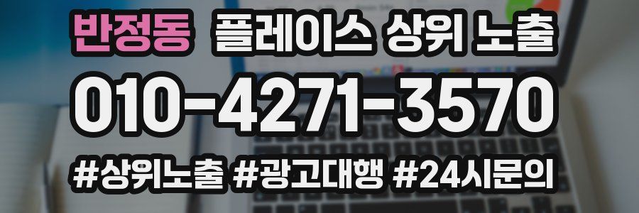 반정동 플레이스 상위 노출 전략