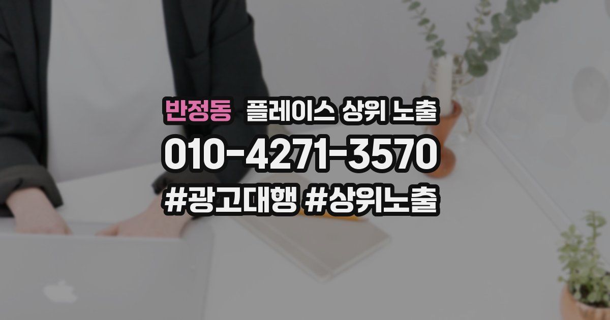 반정동 플레이스 상위 노출