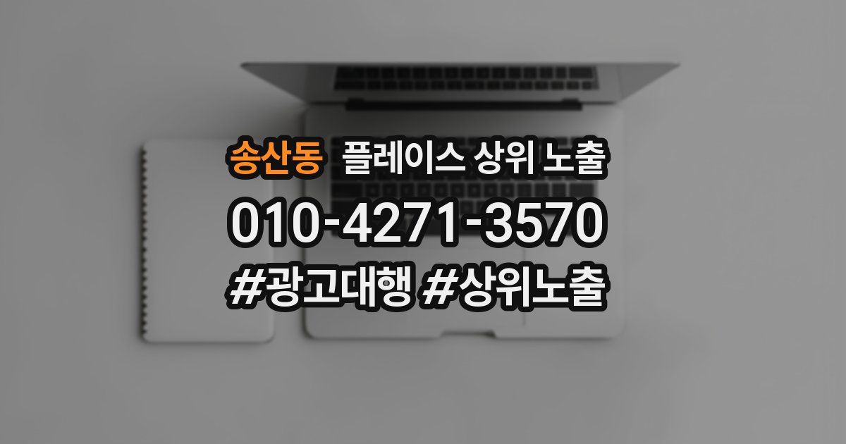 송산동 플레이스 상위 노출 전략