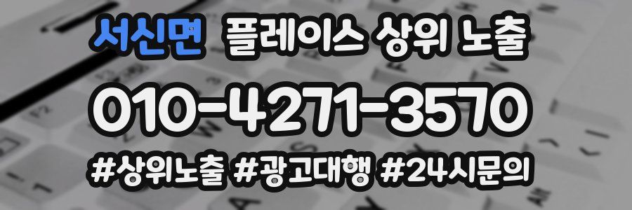 서신면 플레이스 상위 노출 상담