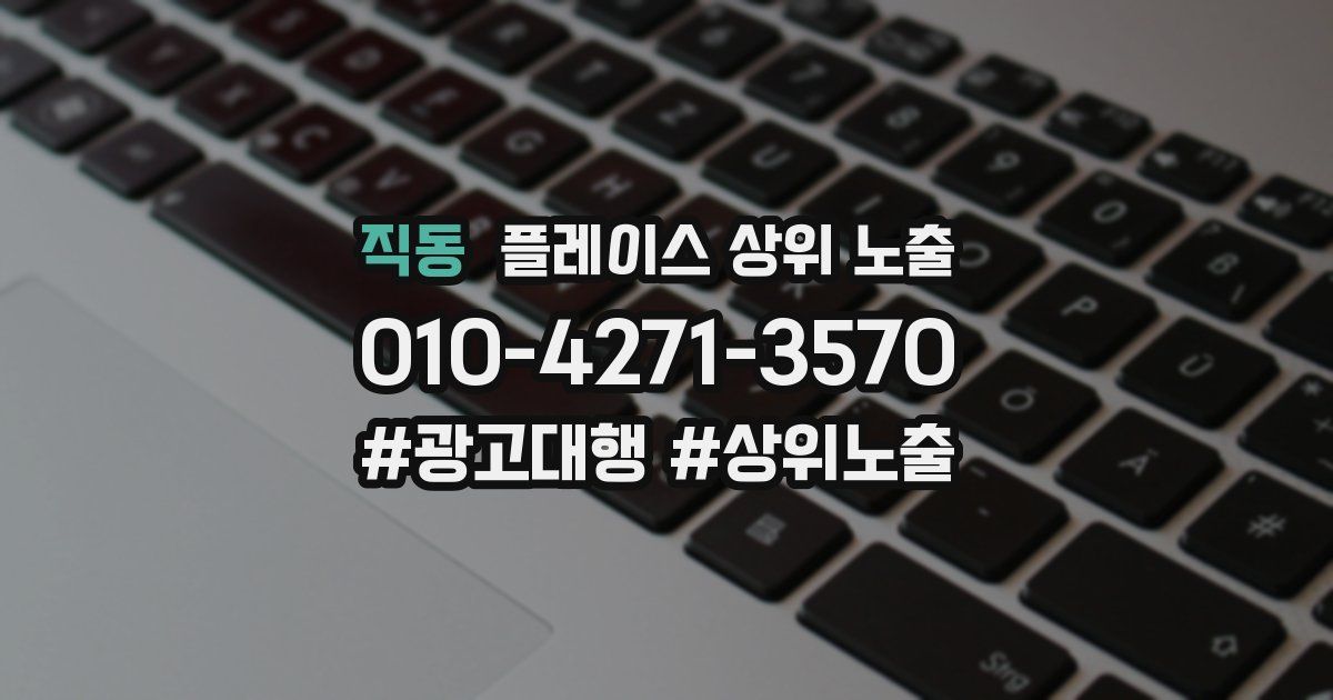 직동 플레이스 상위 노출 가이드