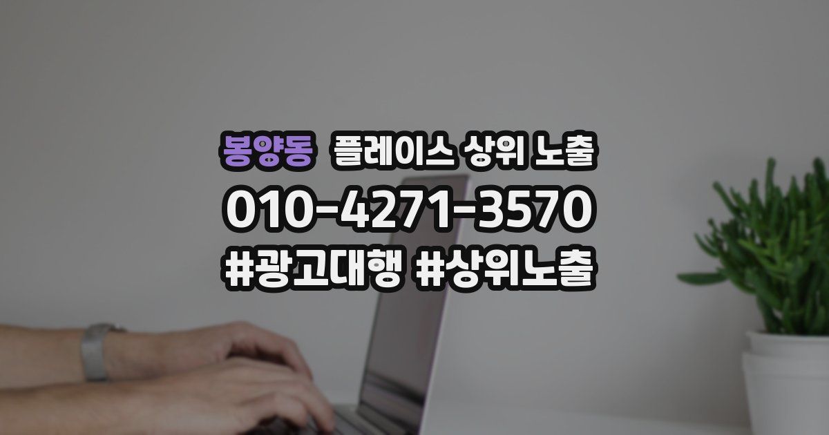 봉양동 플레이스 상위 노출 개선