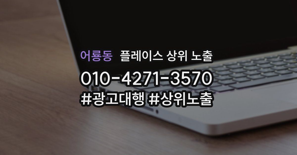 어룡동 플레이스 상위 노출 상담