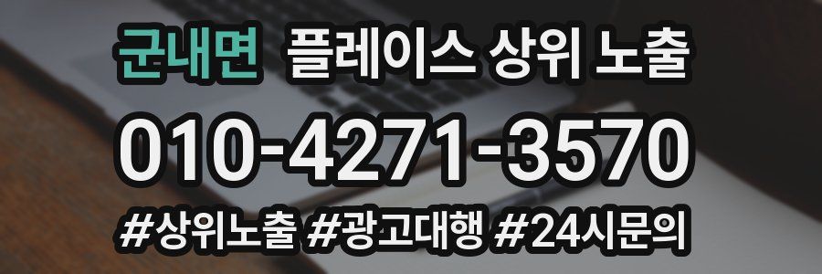 군내면 플레이스 상위 노출 안내