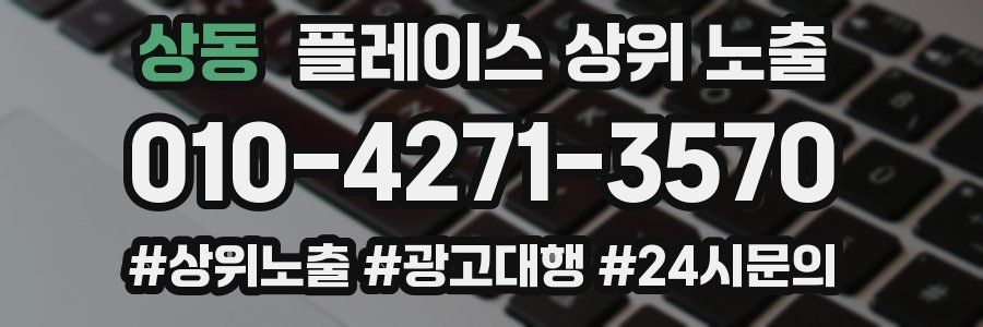상동 플레이스 상위 노출 개선