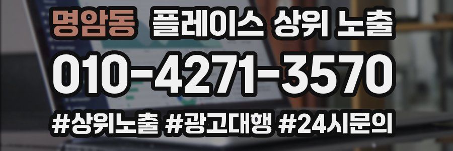 명암동 플레이스 상위 노출 상담