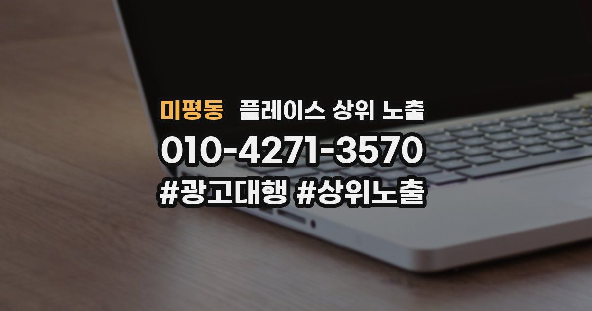 미평동 플레이스 상위 노출 상담