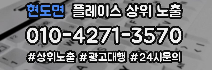 현도면 플레이스 상위 노출 전략
