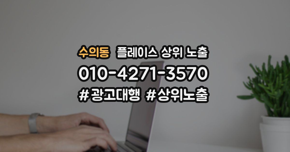 수의동 플레이스 상위 노출 전략