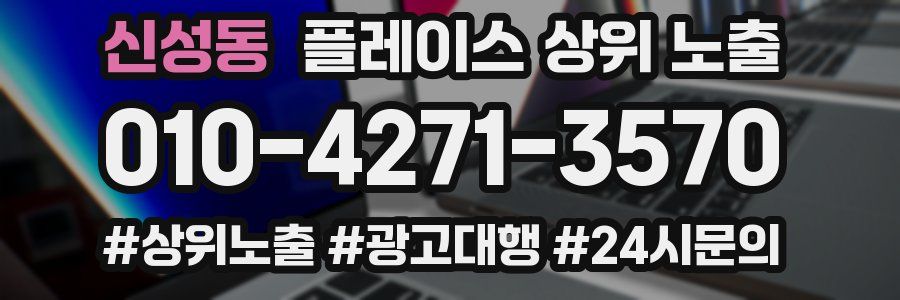 신성동 플레이스 상위 노출 안내