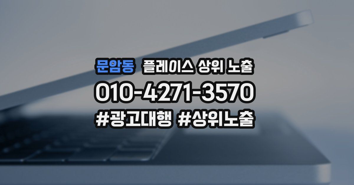 문암동 플레이스 상위 노출 안내