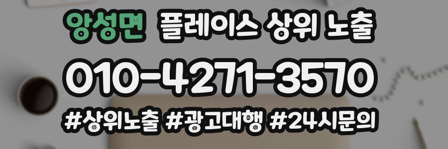 앙성면 플레이스 상위 노출 안내