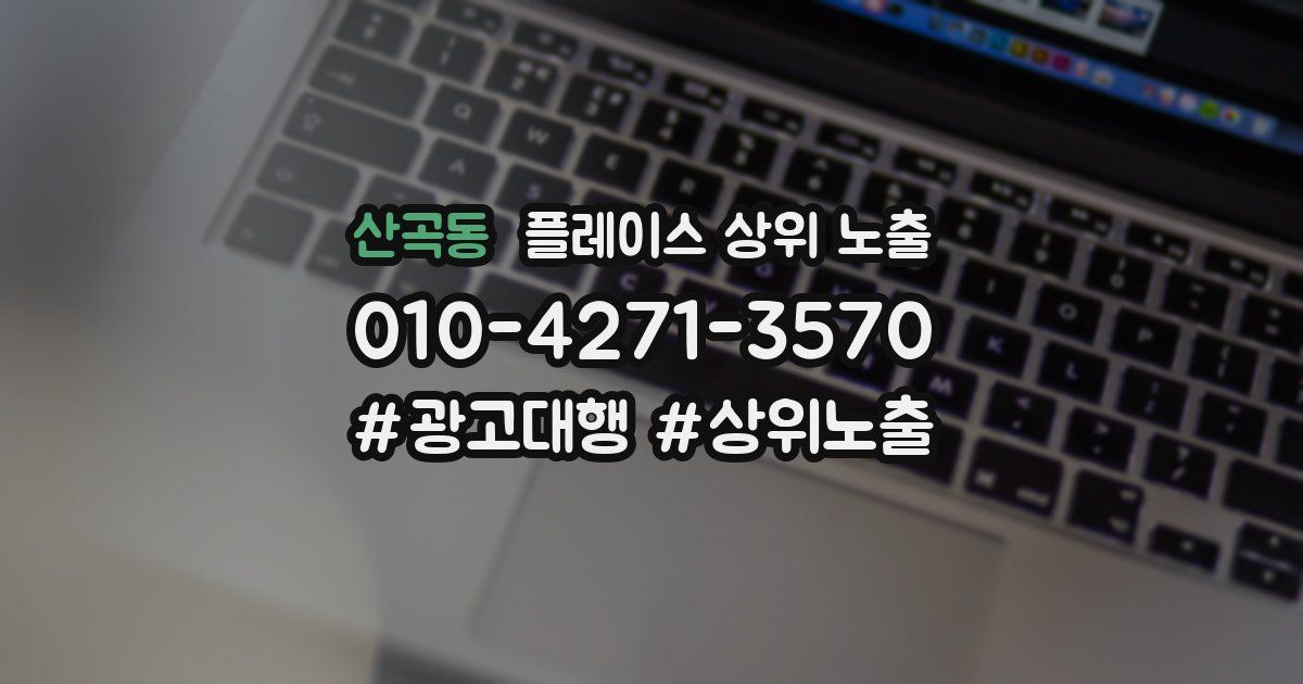 산곡동 플레이스 상위 노출 개선