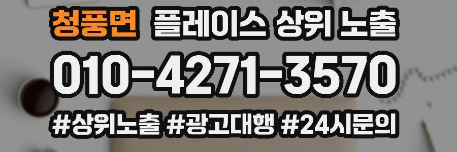 청풍면 플레이스 상위 노출 가이드