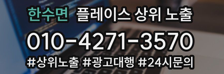 한수면 플레이스 상위 노출 안내